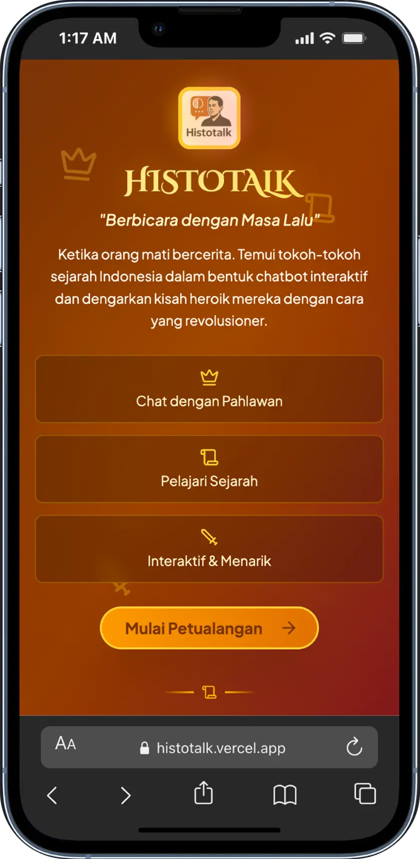 Interactive history learning platform with AI